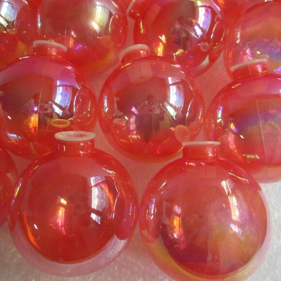 15 BARCANA Pink Iridescent Plastic Ornament Globe Light Covers CANADA Vintage 3" - Picture 2 of 9